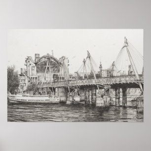 Hungerford Bridge London 30-10-2006 Poster