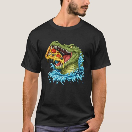 Hungry Alligator Pizza Lover Gift - Funny Reptile  T-shirt (Voorkant)