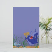 Hungry Blue Shark and Fish Stationery Briefpapier (Staand voorkant)