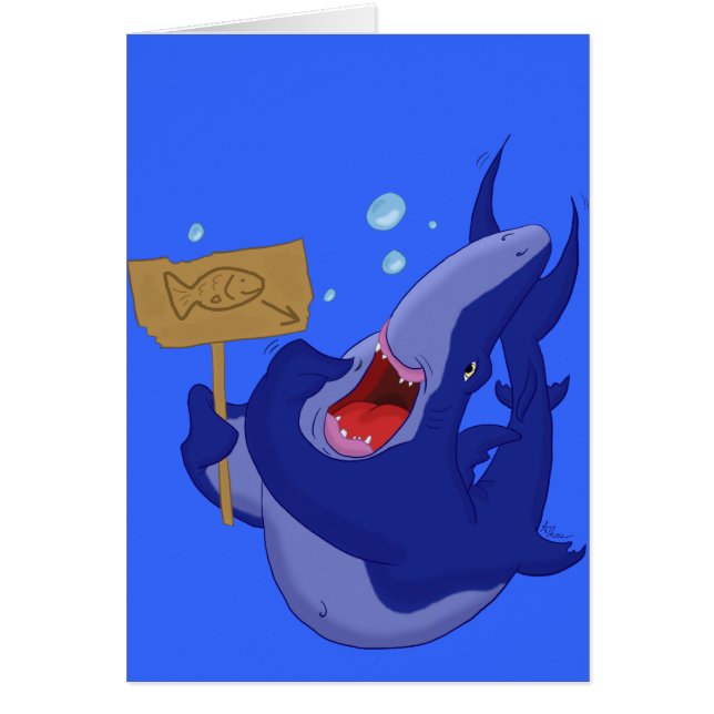 Hungry Blue Shark Card (Voorkant)
