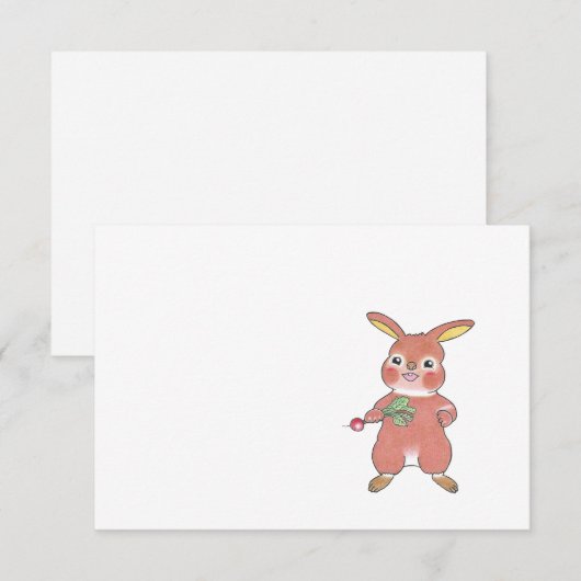 Hungry Bunny Elke gelegenheid Eenvoudige platte no Bedankkaart (Voorkant / Achterkant)