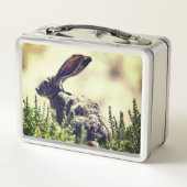 Hungry Bunny Rabbit Animal Metal Lunch Box (Achterkant)
