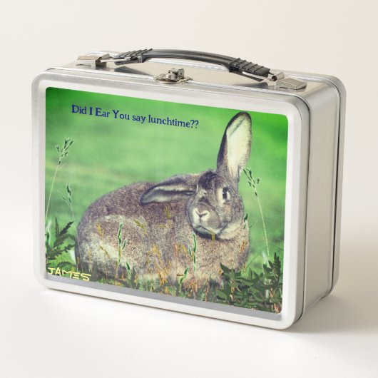 Hungry Bunny Rabbit Animal Metal Lunch Box (Voorkant)