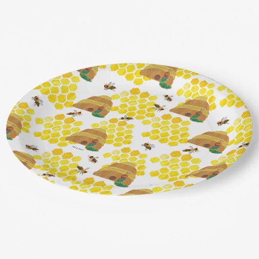 Hungry Caterpijler | Opslaan van het bijenpatroon Papieren Bordje (Gekanteld)