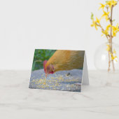Hungry Chicken Notecard Kaart (Gele Bloem)
