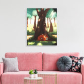 Hungry City Fox Slapen onder een boom Canvas Afdruk (Insitu (Woonkamer))