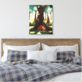 Hungry City Fox Slapen onder een boom Canvas Afdruk (Insitu (Slaapkamer))