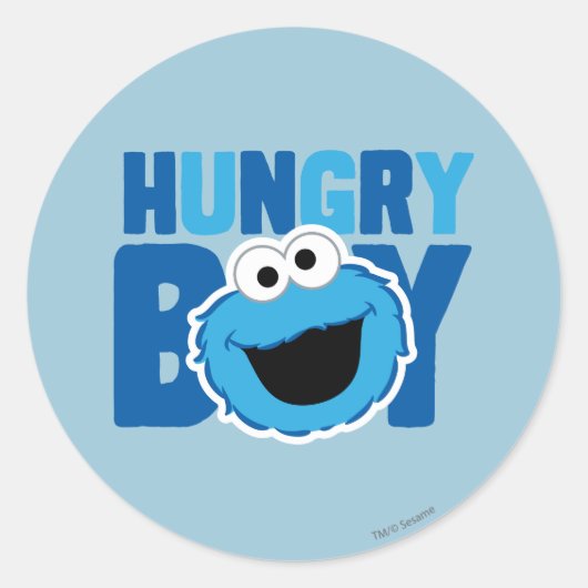 Hungry Cookie Monster Ronde Sticker (Voorkant)