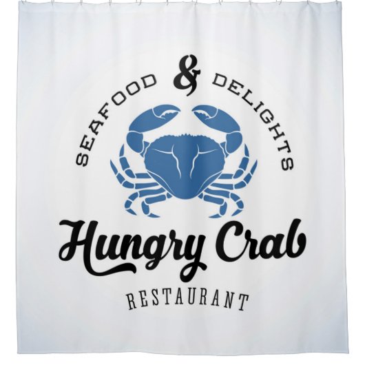 Hungry Crab Restaurant Poster Douchegordijn (Voorkant)