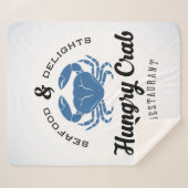 Hungry Crab Restaurant Poster Sherpa Deken (Voorkant (horizontaal))