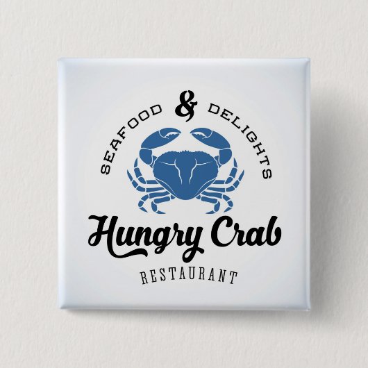 Hungry Crab Restaurant Poster Vierkante Button 5,1 Cm (Voorkant)