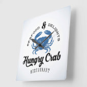 Hungry Crab Restaurant Poster Vierkante Klok (Hoek)