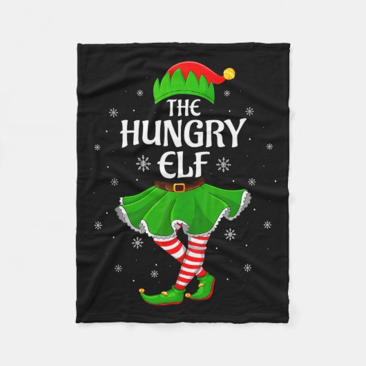 Hungry Elf Christmas Family Girls Women Elf Squad  Fleece Deken (Voorkant)
