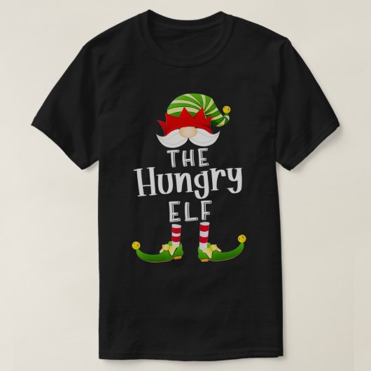 Hungry Elf Group Kerstmis Funny Pajama Partij T-shirt (Design voorkant)