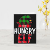 Hungry Elf Matching Family Group Christmas Party P Kaart (Gele Bloem)
