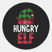 Hungry Elf Matching Family Group Christmas Party P Ronde Sticker (Voorkant)