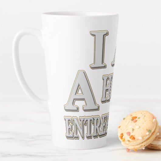 "HUNGRY ENTREPRENEUR" Cute Design. Bestel nu Latte Mok (In situ)