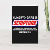 Hungry Grab A Scripture Funny Christian Matthew 5_ Kaart (Voorkant)