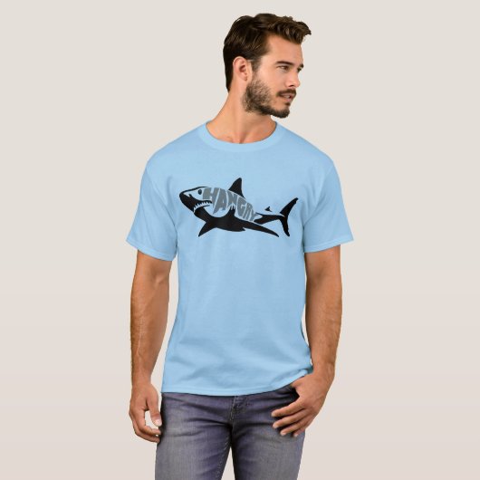 Hungry Great White Shark Cool Hanger Shark Jaws T-shirt (Voorkant volledig)