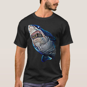 Hungry Great White Shark T-shirt voor papa's, Kind