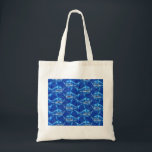 Hungry Great White Sharks  Tote Bag<br><div class="desc">This modern,  great white shark pattern in layered ocean blues is perfect for coastal decor and sea-life lovers. The repeating shark design features great white sharks swimming across a deep blue ocean background,  creating a striking nautical aesthetic.</div>