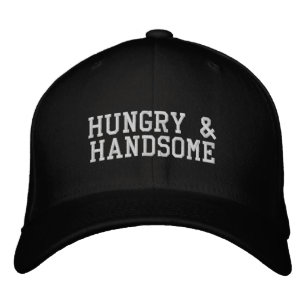 'Hungry & Handsome' Zwart-Wit Geschenk voor Bruids Geborduurde Pet
