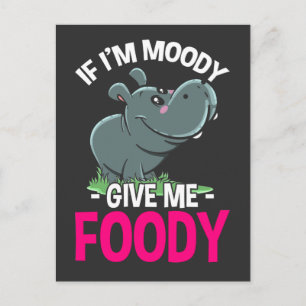 Hungry Hippo Moody Woman Food Lover Briefkaart