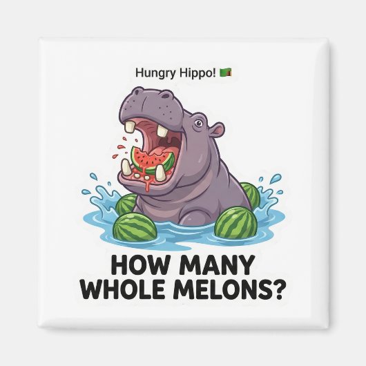 Hungry Hippo Watermelon Magneet (Voorkant)