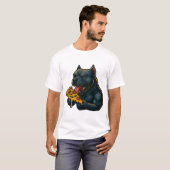 Hungry Hound Pizza – Funny Fierce Dog T-Shirt (Voorkant volledig)