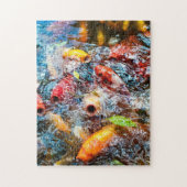 Hungry Koi Lunchtime in Byodo-In Temple Legpuzzel (Verticaal)