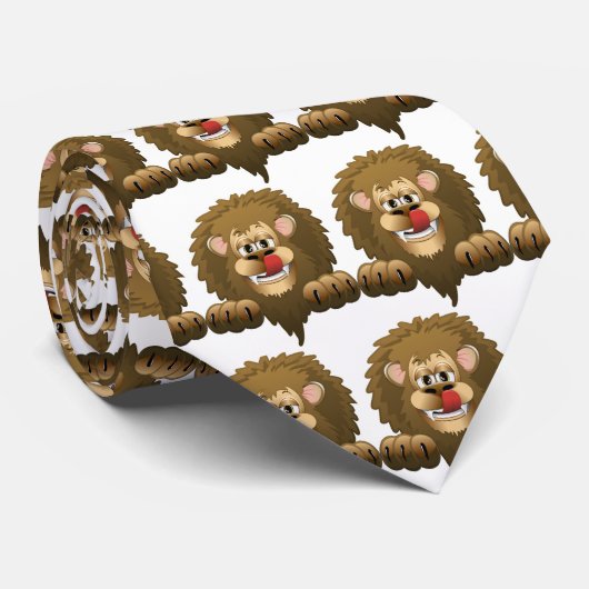 Hungry Lion Cartoon Stropdas (Opgerold)