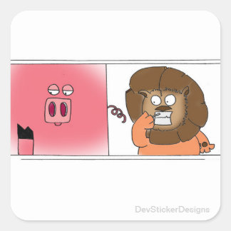 Hungry Lion Vierkante Sticker
