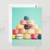Hungry Macaron hipster, multicolor, snoepkoekjes Briefkaart (Voorkant / Achterkant)