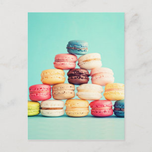 Hungry Macaron hipster, multicolor, snoepkoekjes Briefkaart