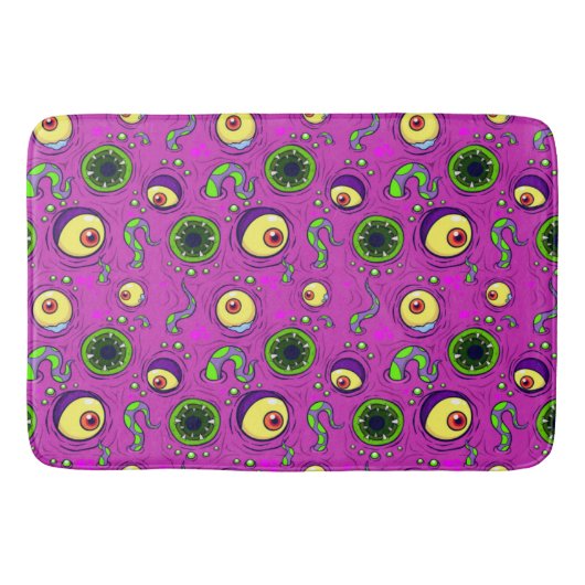 Hungry Monster Seamless Pattern Badmat (Voorkant)