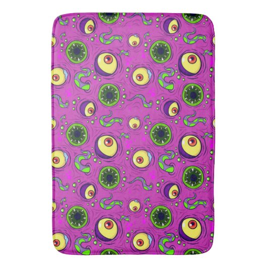 Hungry Monster Seamless Pattern Badmat (Voorkant Verticaal)