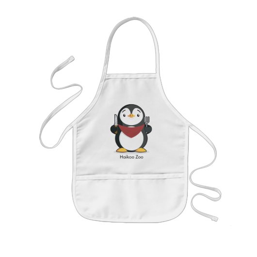 Hungry Penguin Kinder Apron Schort (Voorkant)