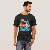 Hungry Pizza Shark Great White Shark Eating Pizza  T-shirt (Voorkant volledig)
