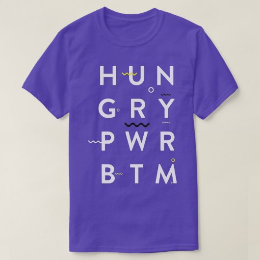 Hungry Power Bottom Fun Gay T-shirt (Design voorkant)