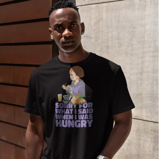 Hungry Quote Anime Girl T-shirt
