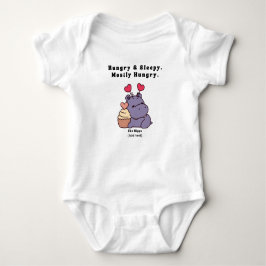 Hungry & Sleepy Hippo - Cute Mostly Hungry Baby Qu Romper