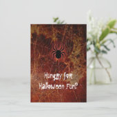 Hungry Spider Halloween Party Kaart (Staand voorkant)