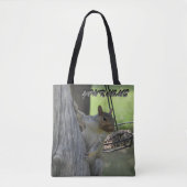 Hungry Squirrel tweezijdig jouw naam Tote Bag (Voorkant)
