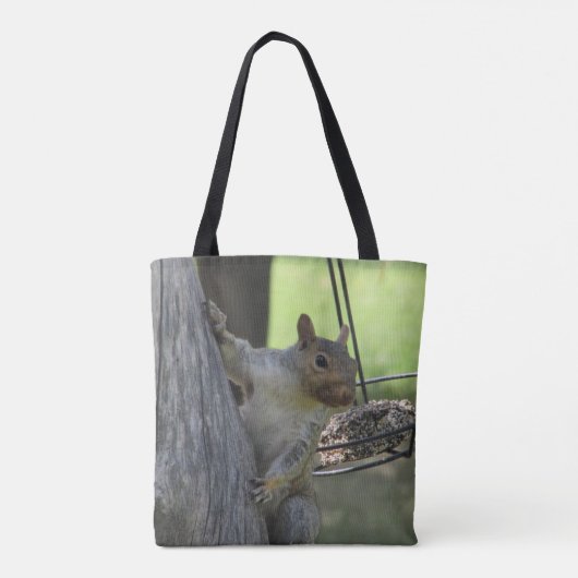 Hungry Squirrel tweezijdig jouw naam Tote Bag (Achterkant)