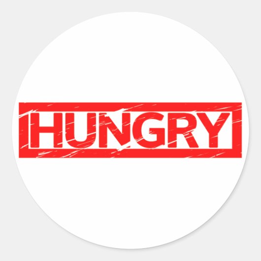 Hungry Stamp Ronde Sticker (Voorkant)
