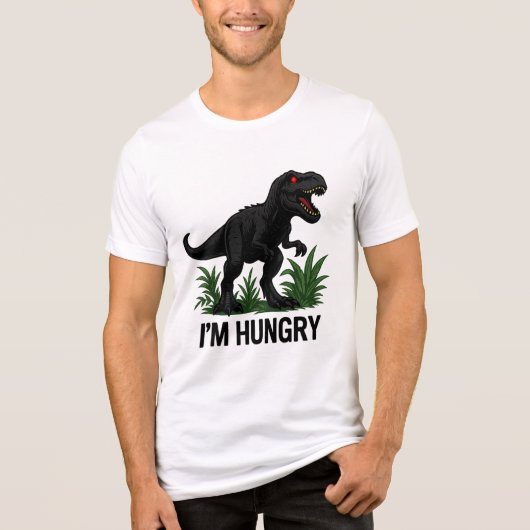 Hungry T-Rex Tri-Blend Shirt (Voorkant)