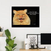 Hungry Talking Cat haiku Poster (Thuiskantoor)