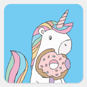 Hungry Unicorns Vierkante Sticker