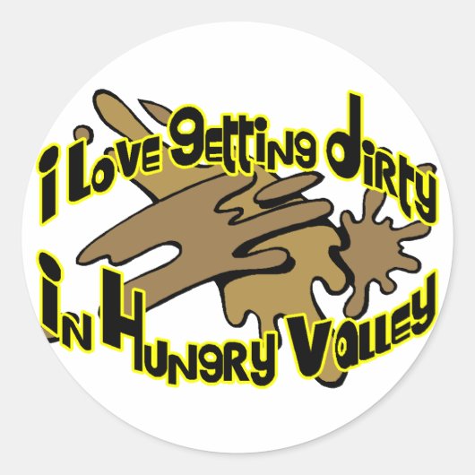 Hungry Valley Ronde Sticker (Voorkant)