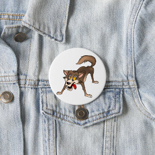 Hungry Wolf Ronde Button 7,6 Cm